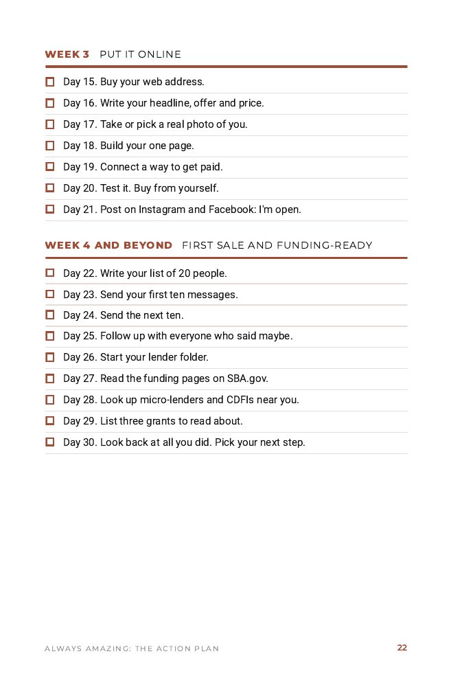The 30-day plan